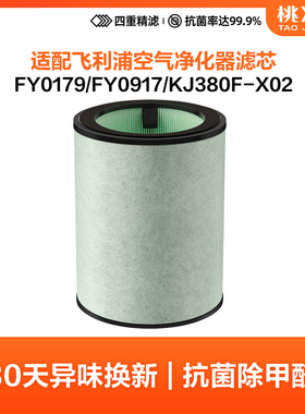 适配飞利浦空气净化器滤芯KJ380F-X02/AC0917/00过滤网FY0179