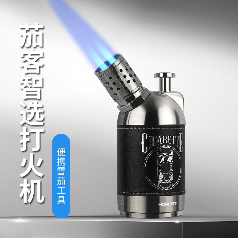 充气打火机金属四火直冲创意个性户外防风充气雪茄打火机