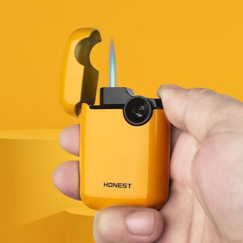 百诚小度高颜值防风直冲充气打火机糖果色点烟器送男女朋友生日礼