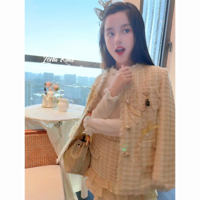 莉娜kids财阀千金巨显白小香风套装女童25090202