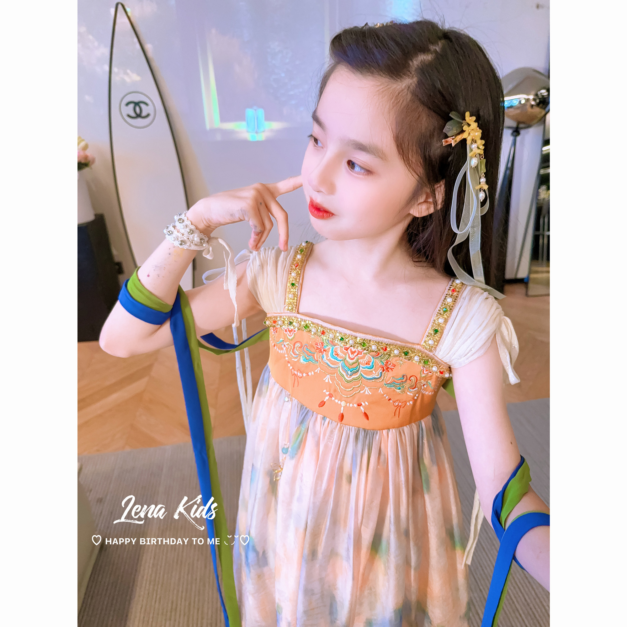 莉娜kids汉服裙气质时髦高级洋气女童连衣裙25062401