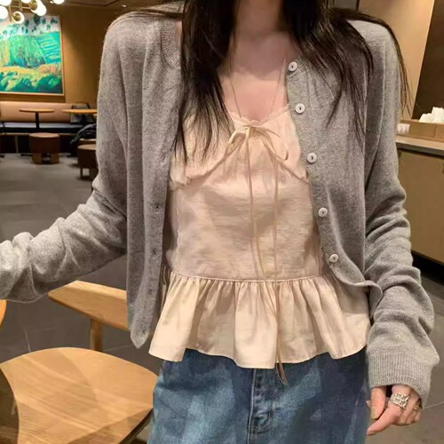 洋气百搭韩国代购纯色吊带背心