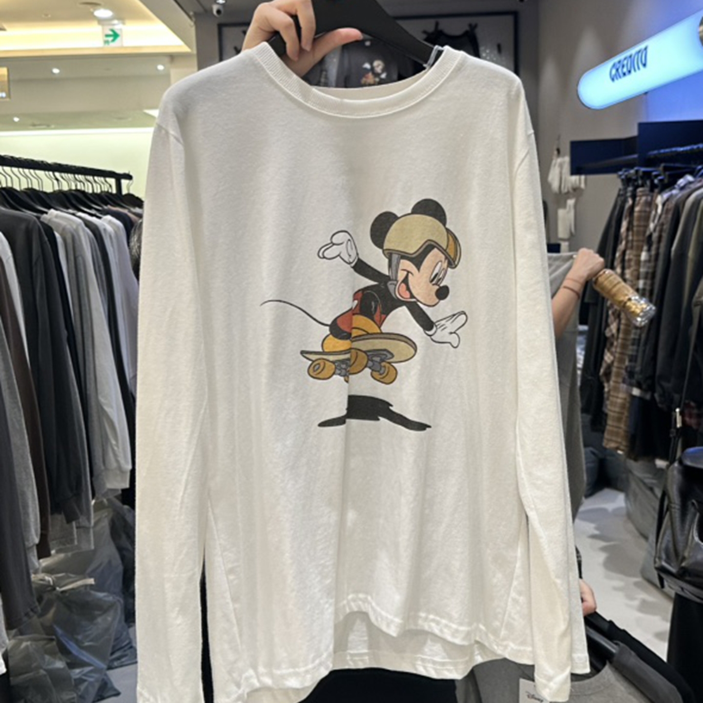 韩国代购百搭宽松卡通长袖T恤女