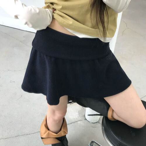 韩国代购高腰显瘦针织半身短裙