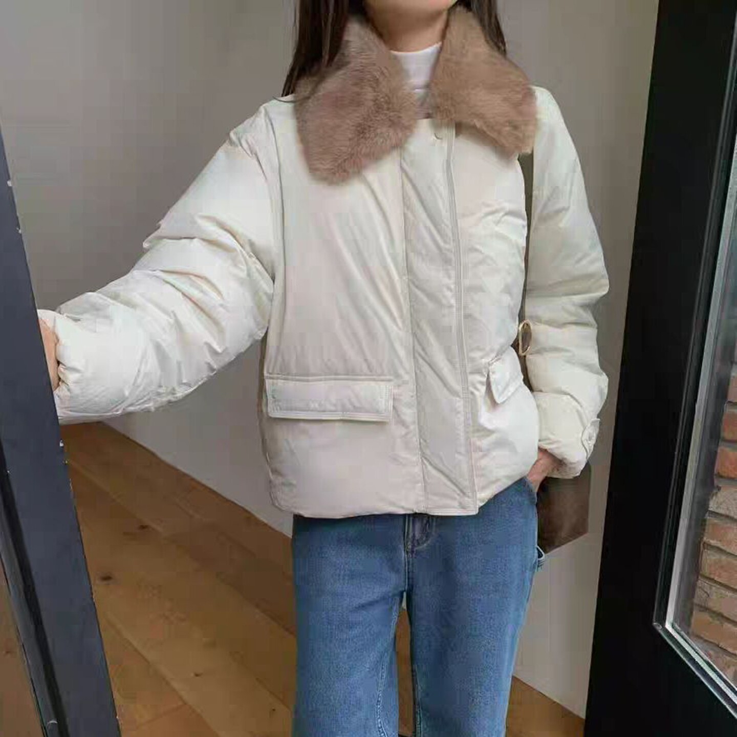 韩国代购洋气简约保暖羽绒服