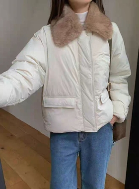 现韩国东大门代购女siho archive2025冬季洋气百搭可拆毛领羽绒服