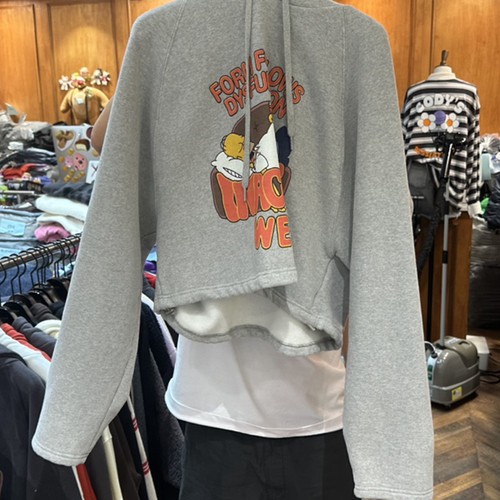 韩国代购百搭卡通连帽加绒卫衣女