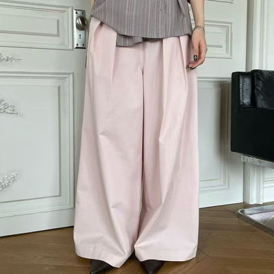 高腰简约韩国代购纯色休闲裤
