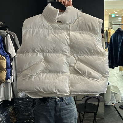 韩国代购百搭纯色立领羽绒背心女