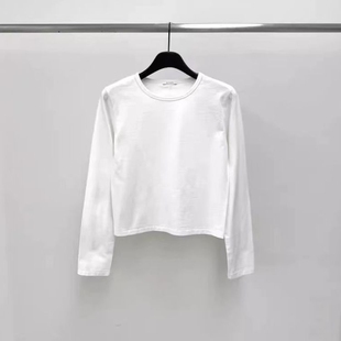 现water river韩国东大门代购女2026春季简约时尚净版圆领长袖T恤