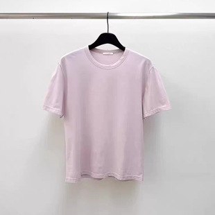 现韩国东大门代购女water river2026春季纯色净版休闲宽松短袖T恤