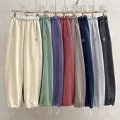 百搭宽松字母刺绣加绒休闲裤 现韩国东大门代购 BREEZE2025冬新款 女