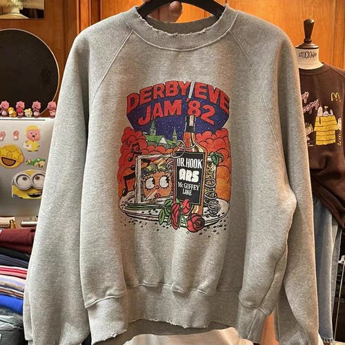 韩国代购加绒宽松棉卡通印花卫衣