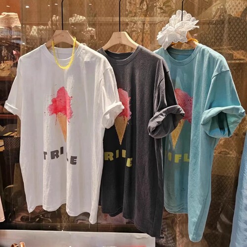 短袖休闲韩国代购洋气印花棉T恤