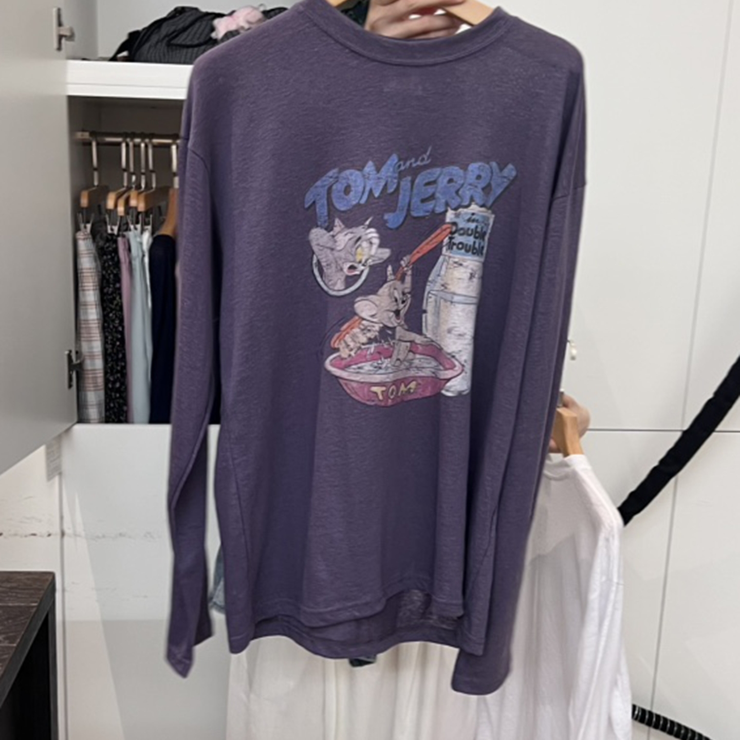 韩国代购百搭卡通印花长袖T恤女