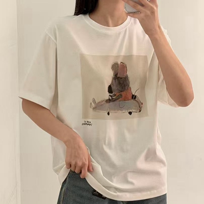 短袖洋气韩国代购卡通印花T恤女