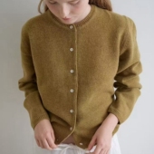 洋气圆领单排扣针织开衫 现韩国东大门代购 gabrielle2025秋冬时尚