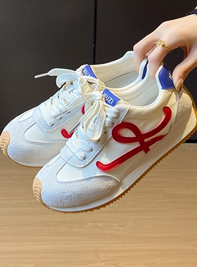 爆款时尚休闲鞋女2026夏季新轻便软底运动鞋透气阿甘鞋超火德训鞋