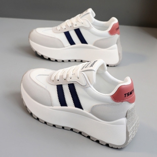 网面透气运动鞋女2026春夏季新款阿甘鞋厚底老爹鞋轻便防滑旅游鞋