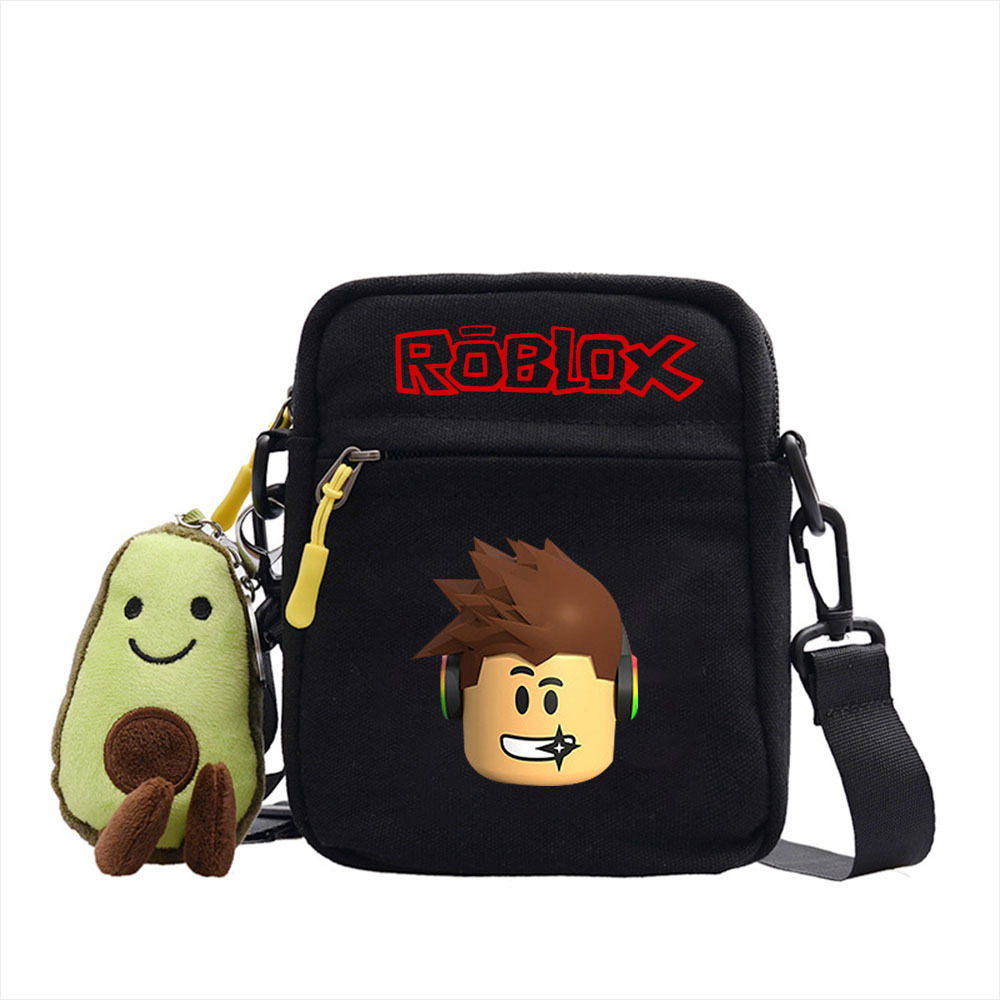 游戏虚拟世界roblox周边单肩包卡通可爱斜挎帆布包学生小方包