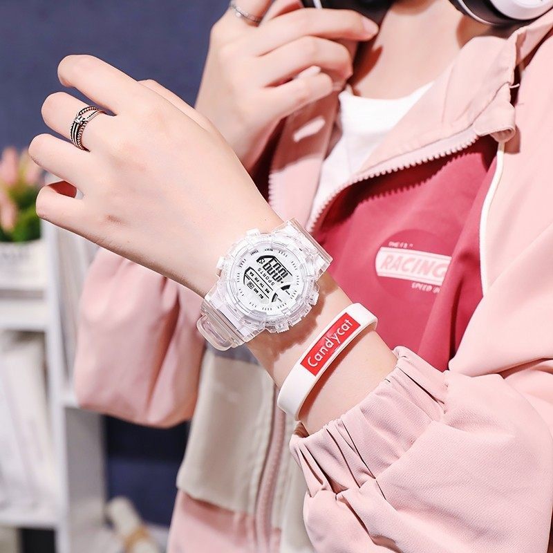 儿童电子表女款初高中学生时尚潮流简约多功能运动夜光手表女孩