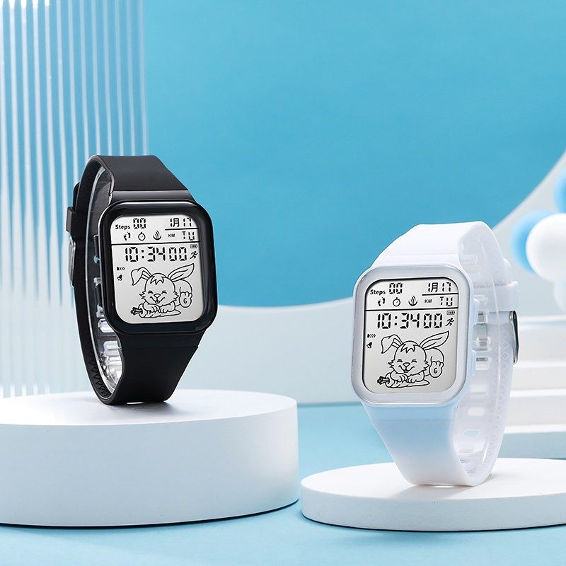 电子表女款初中学生高中生时尚运动夜光闹钟青少年男生儿童手表
