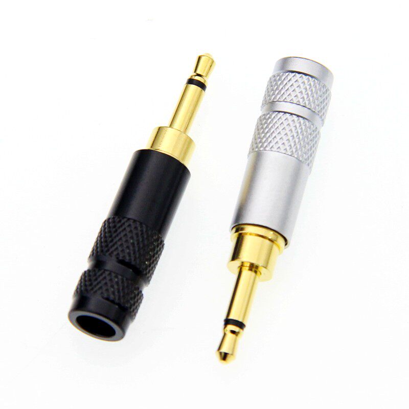 纯铜2.5mm单声道镀金耳机插头 小二芯2.5耳机插针 hifiman耳机头