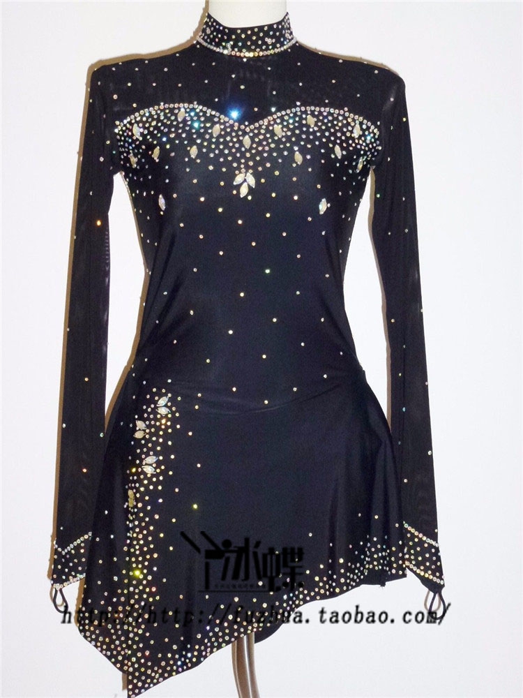 Garnet[Custom ice butterfly]Figure skating clothes Skating clothing black adult Skating competition clothing Long sleevein the Sports/Yoga/Fitness/Fans supplies , Ice hockey/Speed ​​Skating/Ice sports , Skate clothing  category - from Buy2taobao.com to provide professional Taobao agent buy service