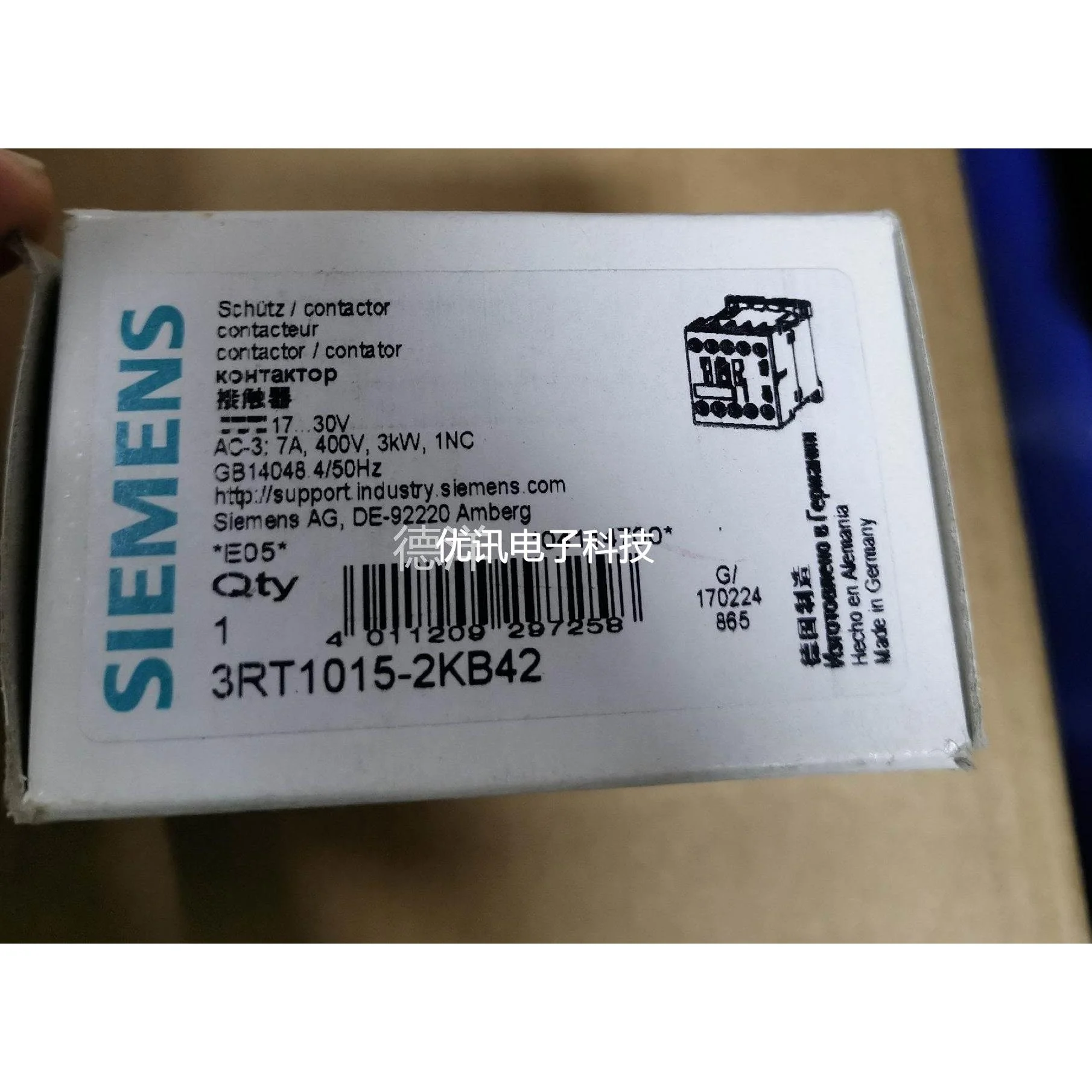 全新西门子3RT1015-2KB42直流接触器原装正品现货议价