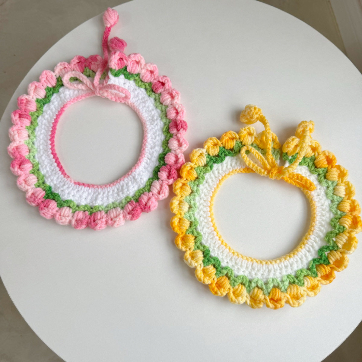 可爱渐变色毛线编织宠物围兜可爱花朵狗狗项链猫咪口水巾脖圈,宠物/宠物食品及用品,围巾/口水巾,淘宝优惠券,粉丝福利购,淘宝优惠卷