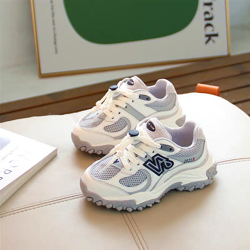 女童运动鞋2025秋新款时尚网面透气老爹鞋男童休闲单鞋儿童老爹鞋