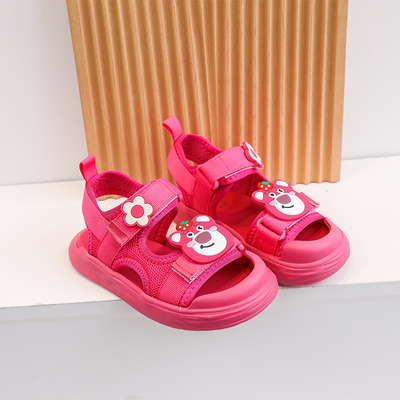 NewBility沙滩鞋草莓熊包头凉鞋