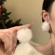 HEY TAO精致白色雪花毛球耳夹女轻奢无耳洞耳环超仙绝美秋冬耳饰