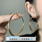 HEY TAO独特设计感金色圈圈耳环女夸张个性 素圈耳圈轻奢小众耳饰