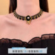 HEY TAO复古黑金花朵串珠蕾丝项链女宫廷风贵气感颈链配饰锁骨链