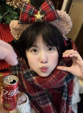 HEY TAO圣诞节可爱毛绒小熊发箍女氛围感头箍游乐园拍照头饰发饰