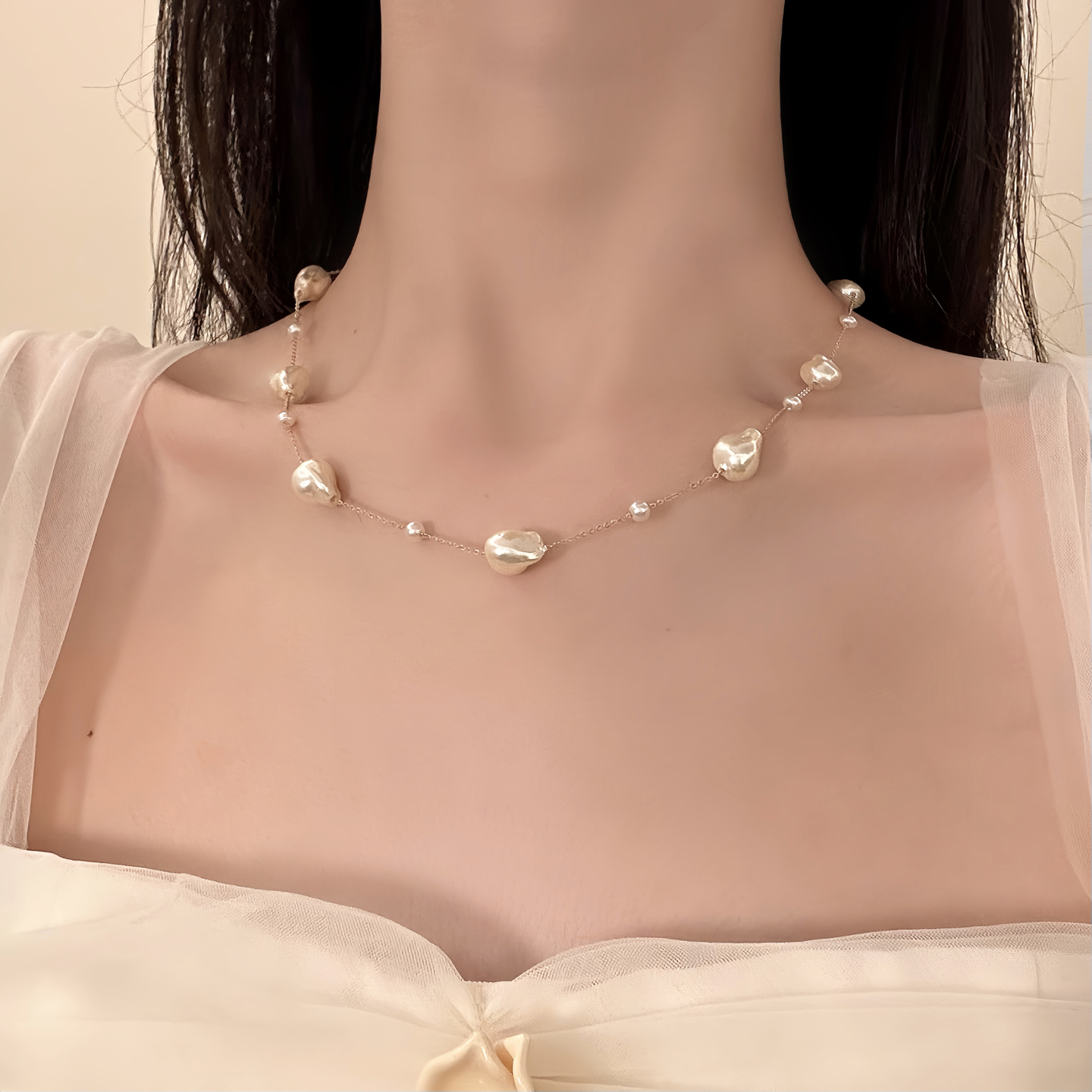 HEY TAO法式复古巴洛克珍珠choker项链女款2025新款百搭气质颈链