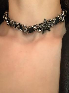 HEY TAO暗黑y2k甜酷星星choker颈链女亚文化高级感项链亚比配饰品