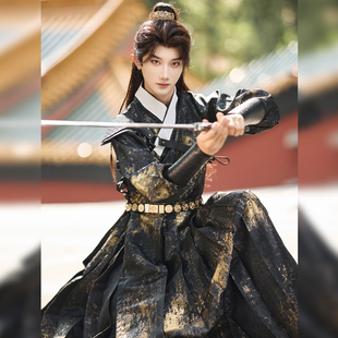 2024原创明制贴里汉服鎏金飞鱼服锦衣卫少年织金男女伴郎帅气侠客