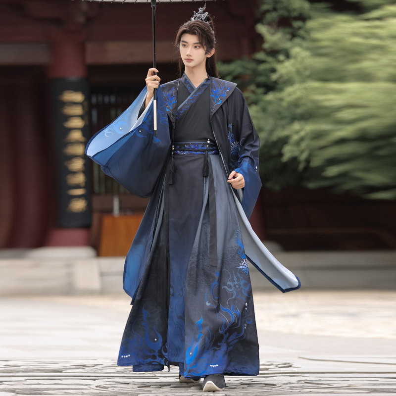 原创汉服男女同款武侠侠客印花古装劲装影视演出服剧本杀古风套