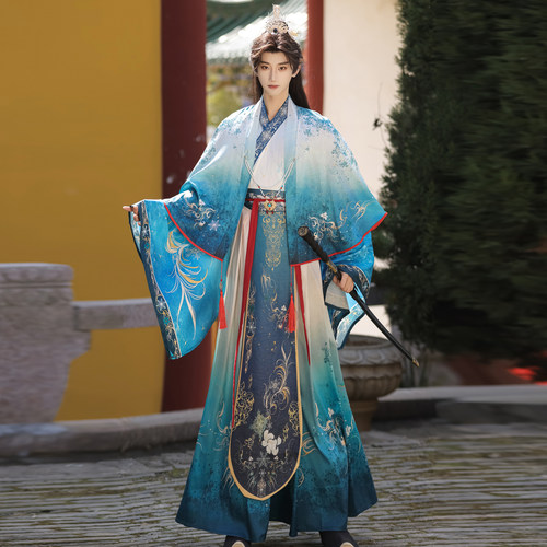 紫色仙侠玄月神君交领汉服套装