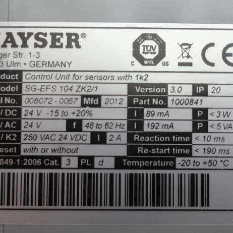 德国优势 MAYSER 继电器SG-EFS全系列1001272 SG-EFS114ZK2/1