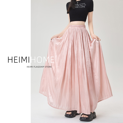 夏薄款气质大摆流光纱裙