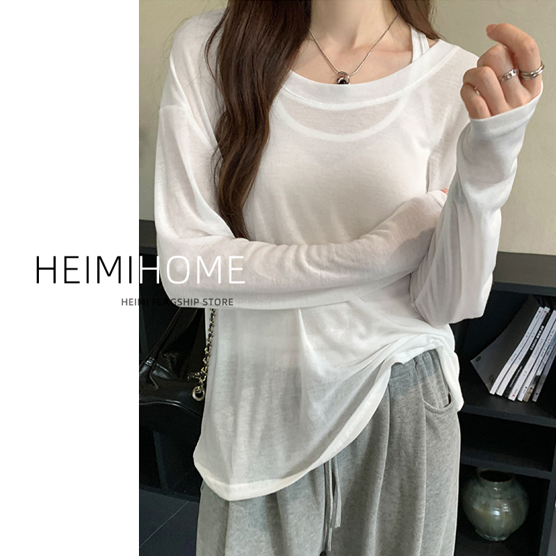 两件套慵懒长袖上衣防晒罩衫夏季