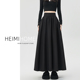 黑色西装 收腹a字半身伞裙高腰休闲大摆长裙 百褶裙女春夏秋中长款