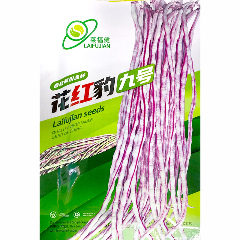 特花红豹豇豆种子 七彩红豆角条粗顺直结荚多耐热抗病高产春秋播