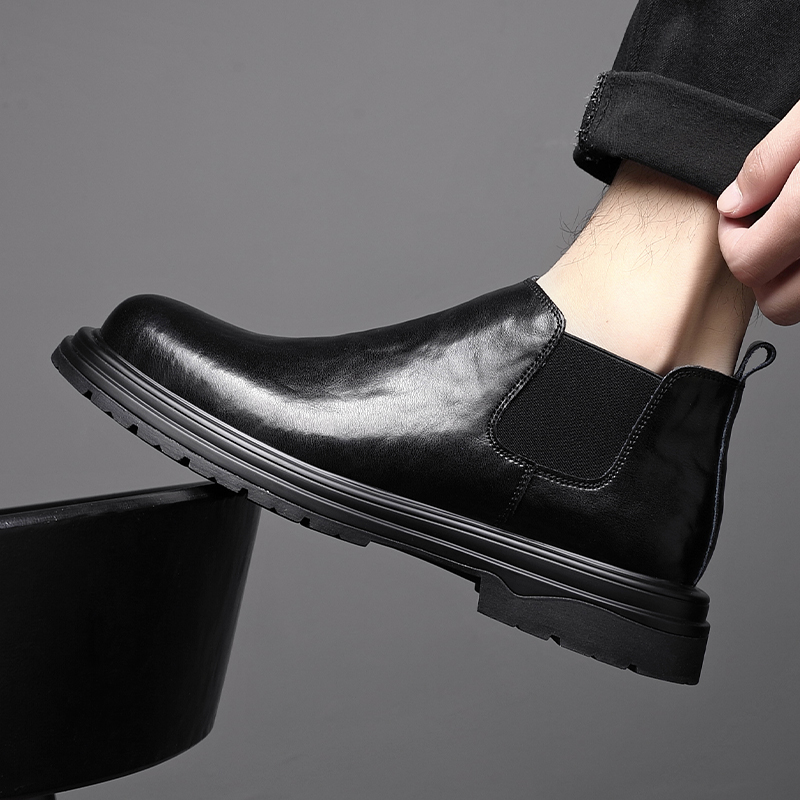 2025新款真皮马丁靴男鞋百搭透气软底鞋商务英伦休闲鞋男士短靴子