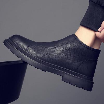 男士大头皮靴圆头舒适耐磨马丁靴