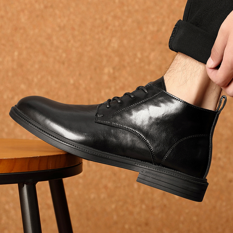 皮鞋男士高帮商务正装马丁靴