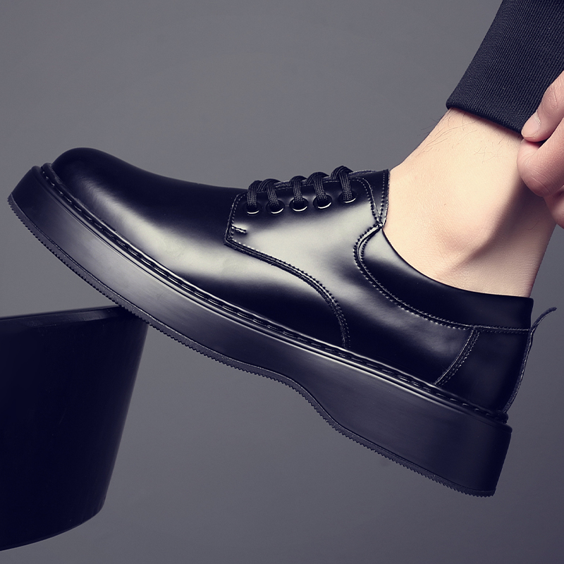 逸步森2025新款英伦风休闲皮鞋